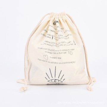 wholesale cotton gift grocery storage drawstring bags reusable jewelry pouch canvas drawstring bag